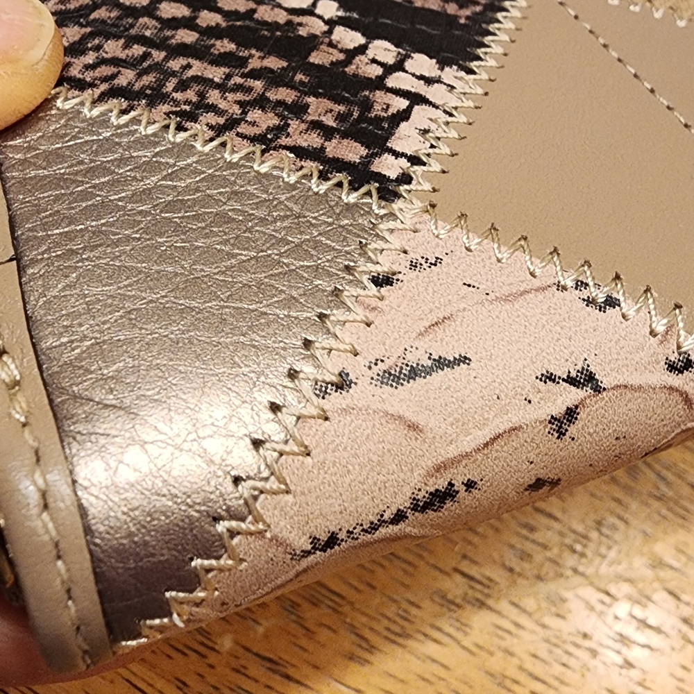 COACH Patchwork Zip Wallet in Taupe - Picture 6 of 15